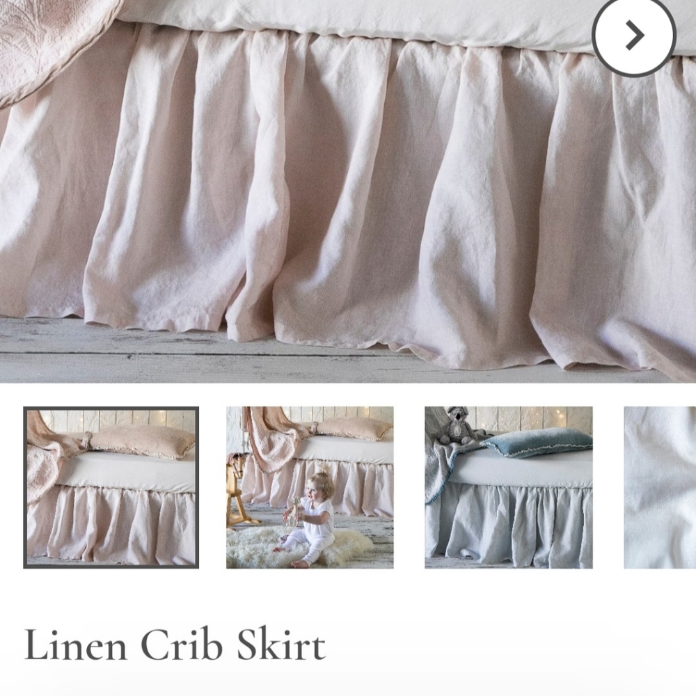 Bella Notte Linen Crib Bedskirt and Fitted Crib Sheet